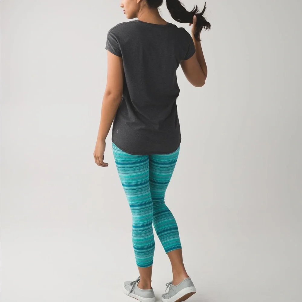 Lululemon Wunder Under Crop (Hi-Rise) space dye blue *Luxtreme